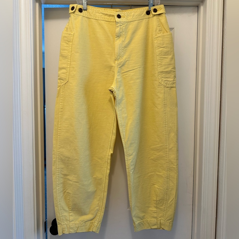 Everlane yellow fatigue barrel pant, size 12